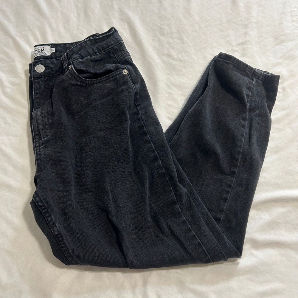 Refuge Denim Mom Jeans Womens 05 Black Tapered High Rise 56-406 BLK